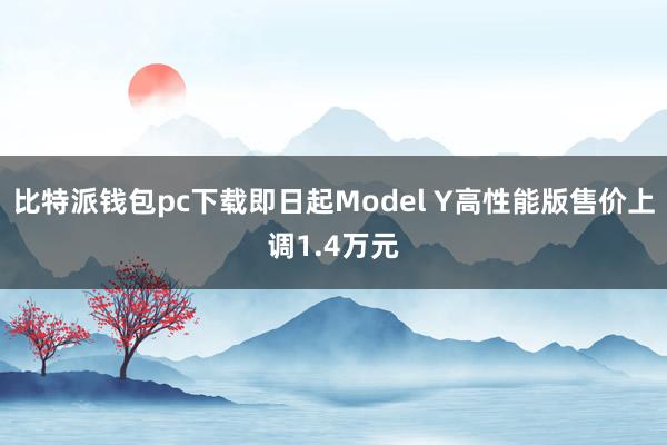 比特派钱包pc下载即日起Model Y高性能版售价上调1.4万元