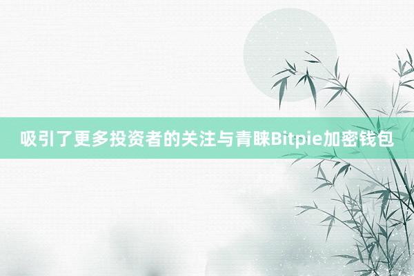 吸引了更多投资者的关注与青睐Bitpie加密钱包