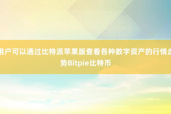 用户可以通过比特派苹果版查看各种数字资产的行情走势Bitpie比特币