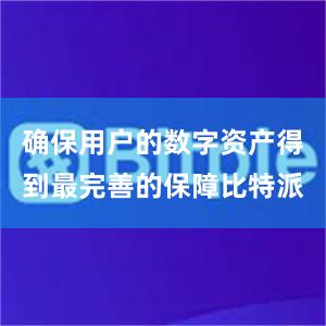 确保用户的数字资产得到最完善的保障比特派